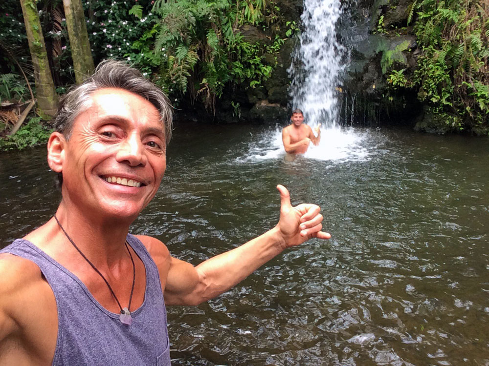 Swimming In The Waterfall In The Earther Academy Sanctuary in Hawaii